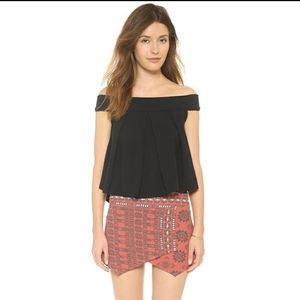 Free People Priscilla pleated off shoulder blouse